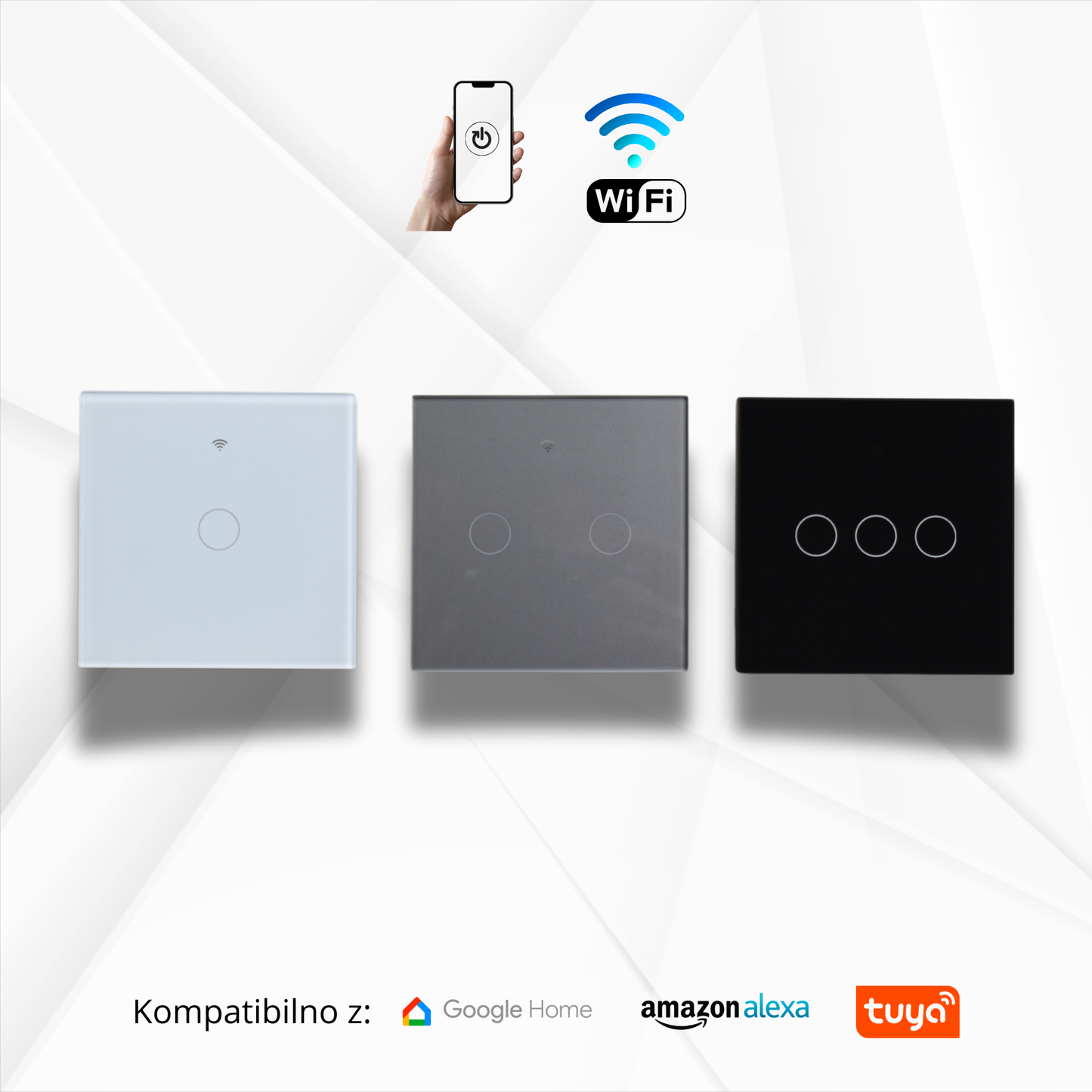 WiFi pametno stikalo na dotik dvopolno